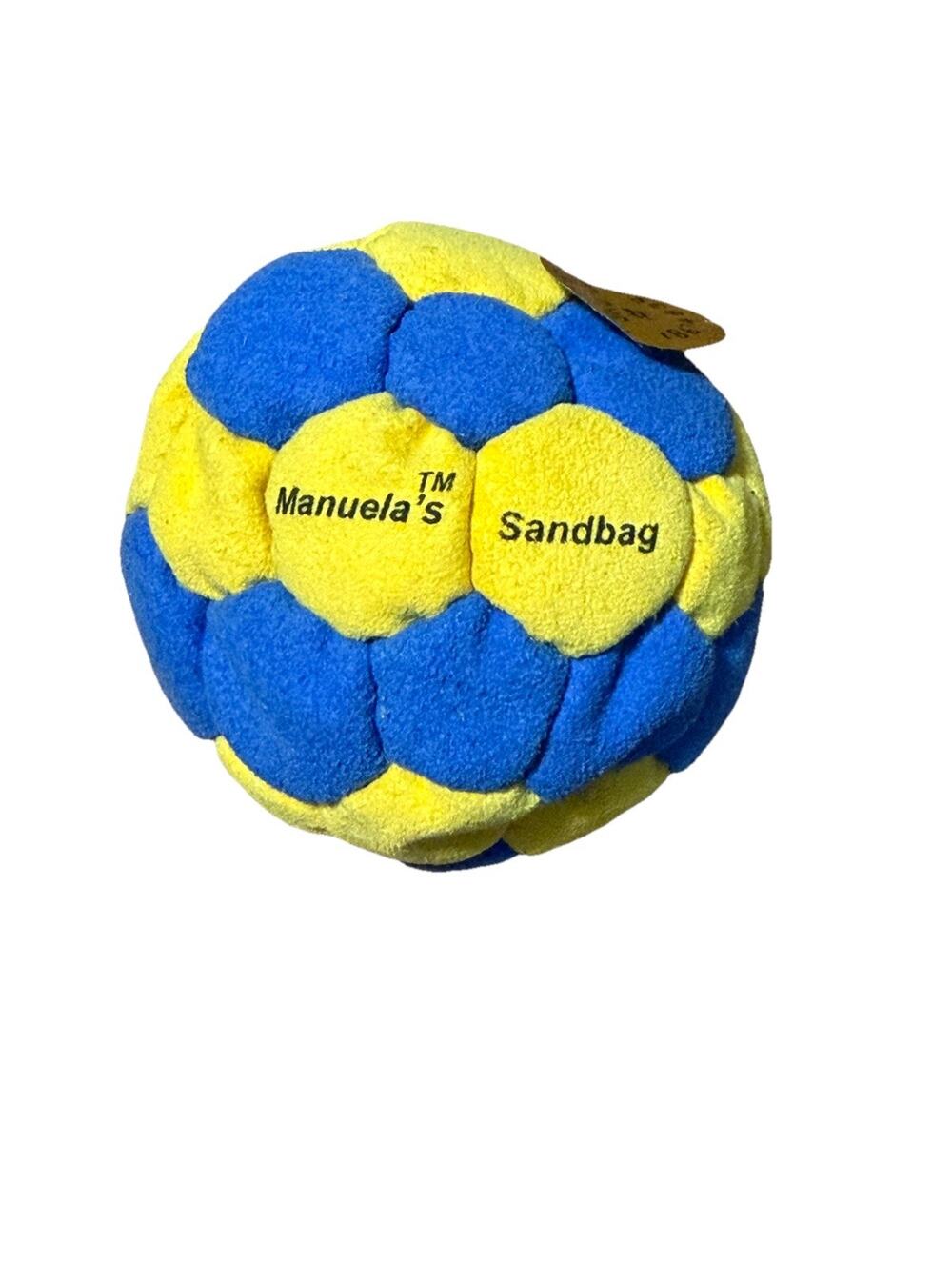🔥Manuela’s Sandbag Footbag Hacky Sack YELLOW/BLUE BNWT🔥